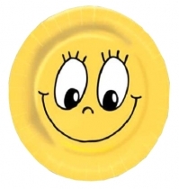 VIENREIZLIETOJAMIE PAPĪRA ŠĶĪVJI SMILING FACE 23cm (435519)